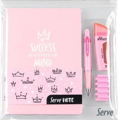 SERVE DEFTER SETİ DEEP DBL ERASE STEPS SİLGİ ŞEKER PEMBE SV-NTSETSP