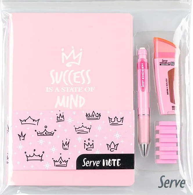 SERVE DEFTER SETİ DEEP DBL ERASE STEPS SİLGİ ŞEKER PEMBE SV-NTSETSP
