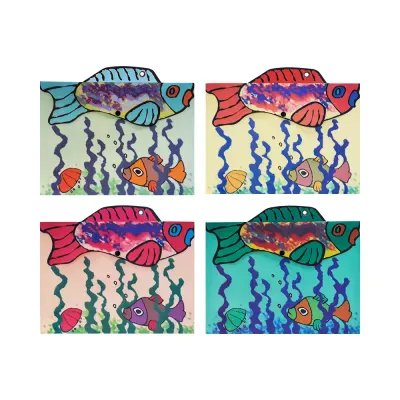 UNICK COLOR BALIKLI SİMLİ A4 ÇIT ÇIT DOSYA 9863