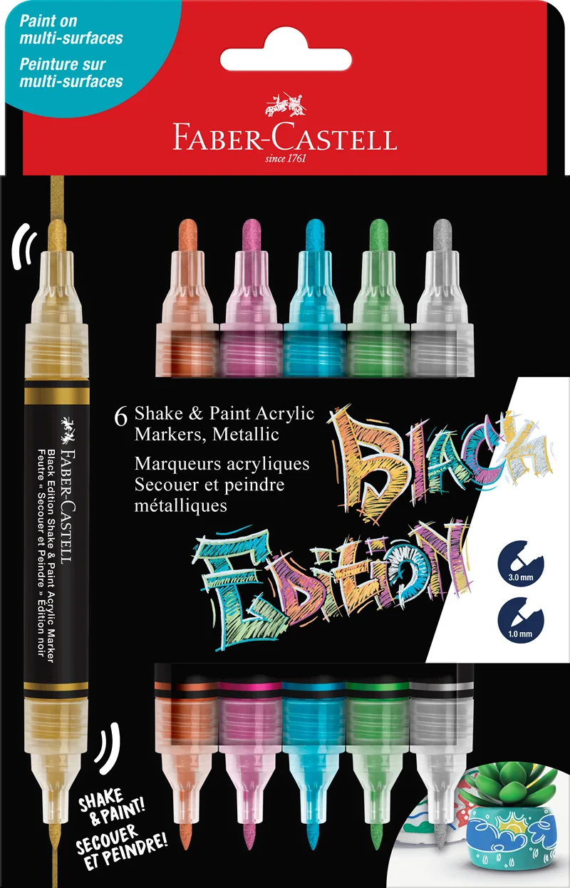 FABER METALİK MARKÖR BE SHAKE&amp;PAİNT MARKÖR 6 LI METALİK 285517