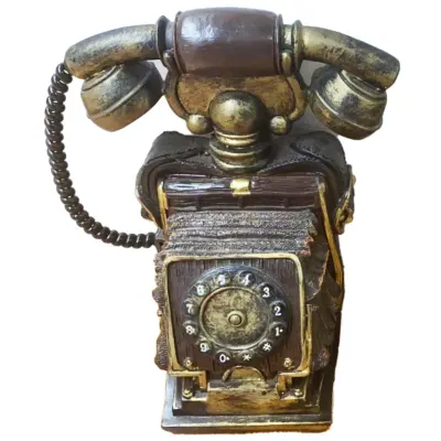 VINTAGE LABEL KUMBARA BÜYÜK BOY DEKORATİF TELEFON ŞEKİLLİ SERİ 2 7298