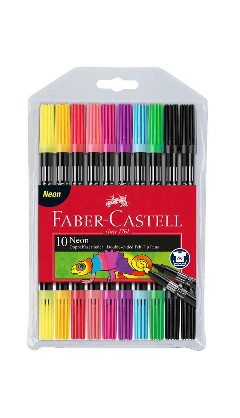 FABER KEÇELİ KALEM ÇİFT TARAFLI 10 RENK NEON 151109