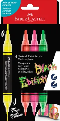 FABER METALİK MARKÖR BE SHAKE&amp;PAİNT MARKÖR 4 LÜ NEON 285505
