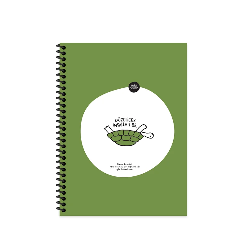 KESKİN DEFTER HİSLİ ŞEYLER DÜZELİCEZ 18,5x25 SPİRALLİ KARTON KAPAK STICKERLİ 80 YP. ÇİZGİLİ 500633