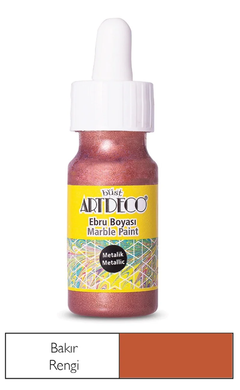 ARTDECO EBRU BOYASI METALİK 30 ML (DAMLALIKLI) BAKIR Y-017B 28