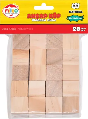 MİLEO AHŞAP KÜP 20 X 20 X 20 MM NATUREL 1838