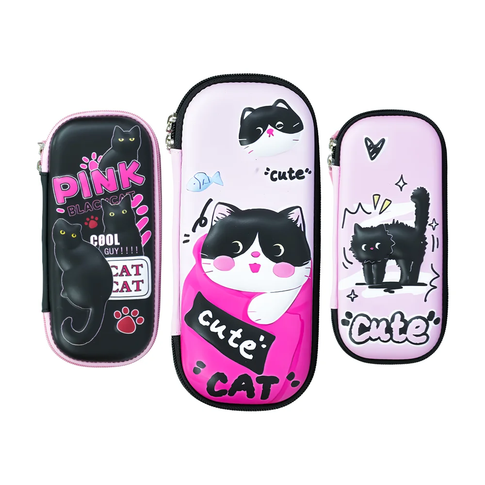 UNICK COLOR PİNK BLACK CAT EVA KALEM KUTUSU 9840