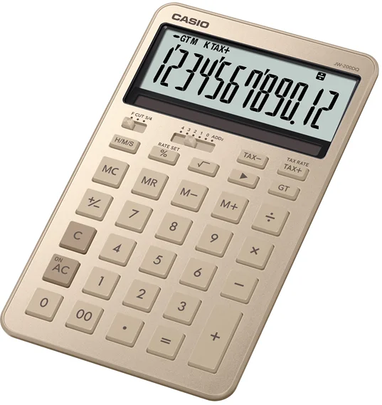 CASIO HESAP MAKİNESİ MASAÜSTÜ JW-200DQ-GD-W-DP