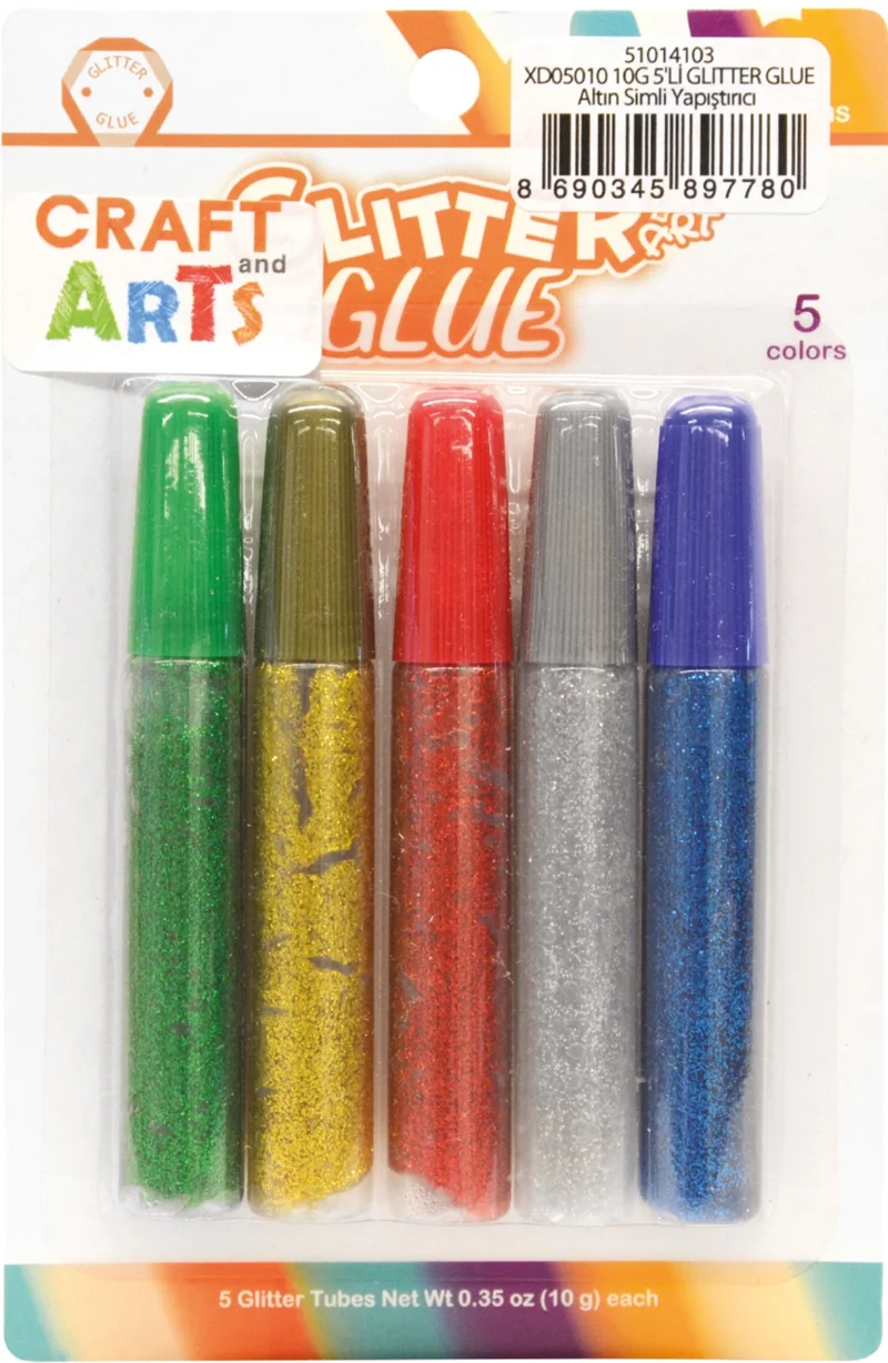CRAFT AND ARTS GLITTER GLUE 10 GR 5 Lİ XD05010
