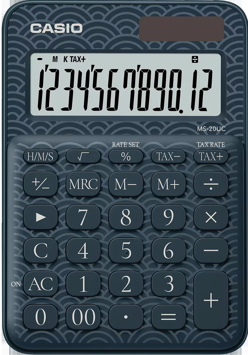 CASIO HESAP MAKİNESİ MASAÜSTÜ MS-20UC-JBU 12 HANE