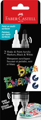 FABER METALİK MARKÖR BE SHAKE&amp;PAİNT MARKÖR 2 Lİ SİYAH BEYAZ 285503