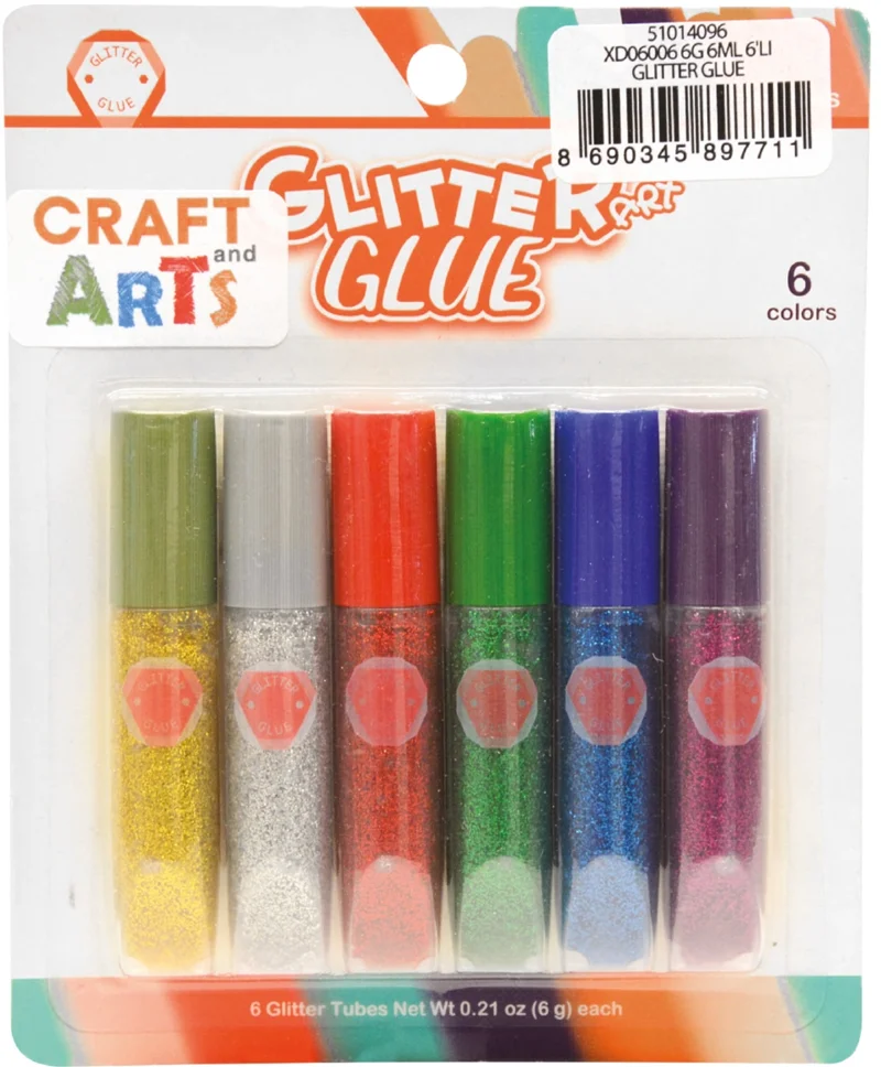 CRAFT AND ARTS GLITTER GLUE 6 ML 6 LI XD06006