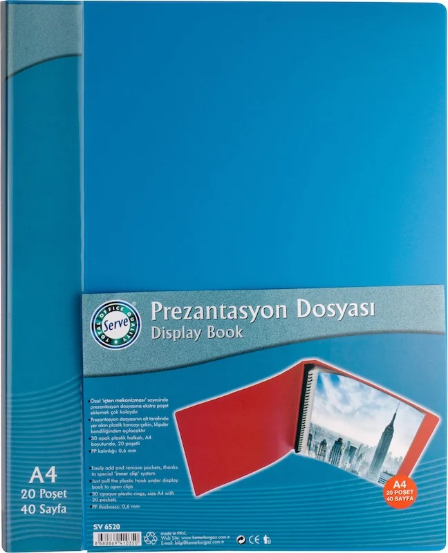 SERVE SUNUM DOSYASI HALKALI MEKANİZMA 20 Lİ MAVİ SV-6520-MAV