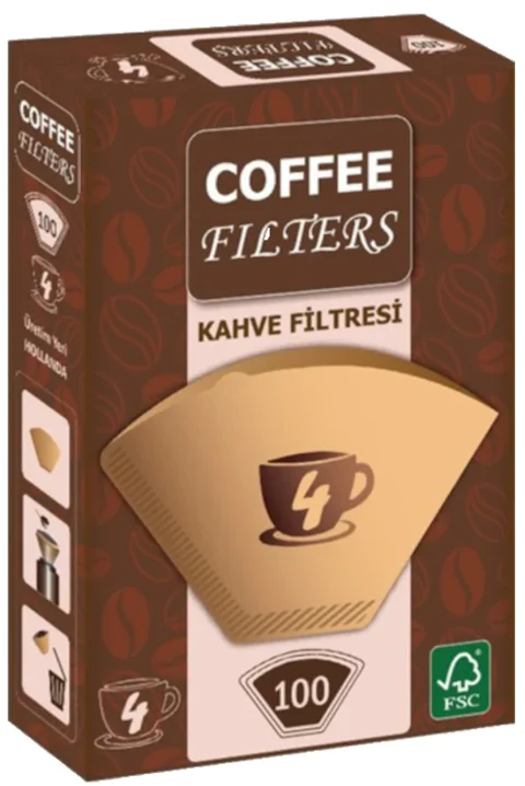 COFFEE FILTERS BROWN NO:4 100 LÜ KAHVE FİLTRE KAĞIDI