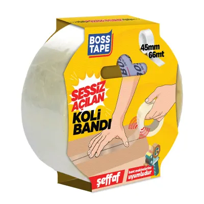 BOSS TAPE KOLİ BANDI SESSİZ AÇILAN 45 MM x 66M BT-08012