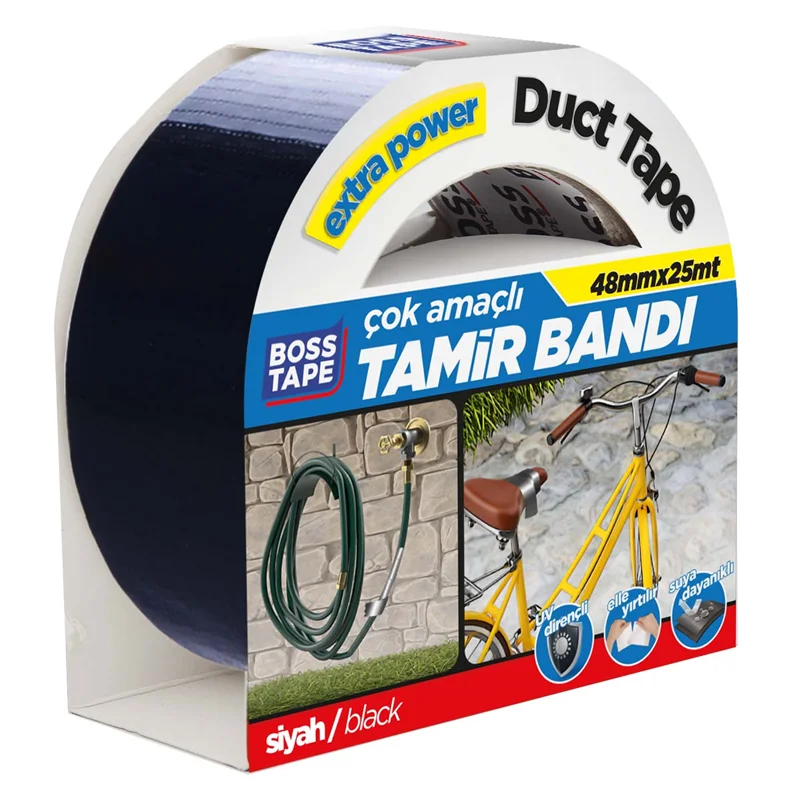 BOSS TAPE EXTRA DUCK TAPE TAMİR BANDI SİYAH 48 MM x 25M BT-02038