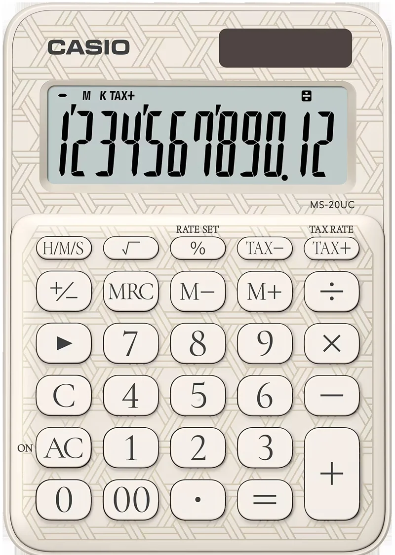 CASIO HESAP MAKİNESİ MASAÜSTÜ MS-20UC-JWE 12 HANE