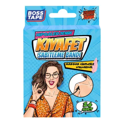 BOSS TAPE KIYAFET SABİTLEME BANDI HİPOALERJENİK 75 MM 24 ADET BT-07001