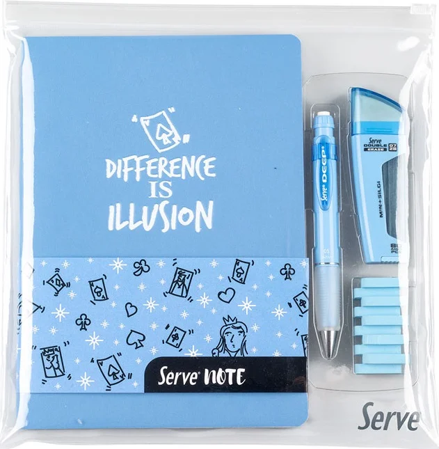 SERVE DEFTER SETİ DEEP DBL ERASE STEPS SİLGİ GÖK MAVİ SV-NTSETGM