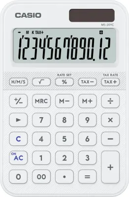 CASIO HESAP MAKİNESİ MASAÜSTÜ MS-20YC-WE-W-DP