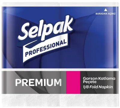 SELPAK PEÇETE GARSON KATLAMA PREMIUM 33x33 CM 100 LÜ 8.63 KG (KOLİ=100 LÜ x 24 PK) 9681102