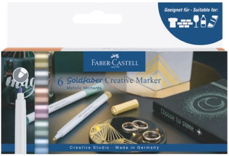 FABER GOLDFABER CREATİVE MARKÖR 1.5 METALLİC MOMENTS 6 LI 161107
