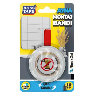 BOSS TAPE ÖZEL BANT AYNA MONTAJ BANDI 19 MM x 2M BT-01010