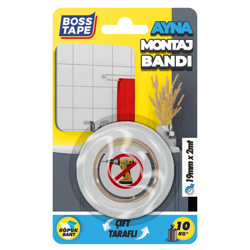 BOSS TAPE ÖZEL BANT AYNA MONTAJ BANDI 19 MM x 2M BT-01010