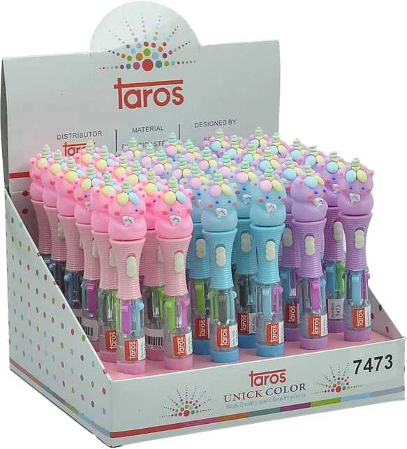 UNICK COLOR TÜKENMEZ KALEM ÇİLEKLİ AYICIK IŞIKLI KISA ÇOKLU 36 LI 7473