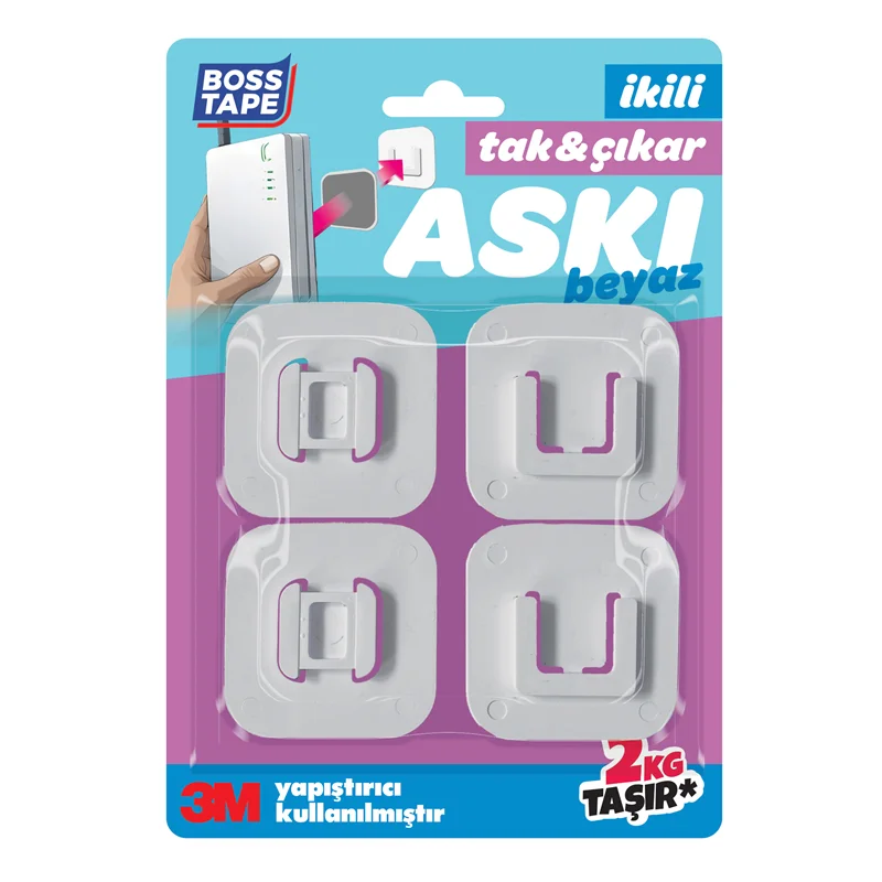 BOSS TAPE ASKI TAK-ÇIKAR 40x40 MM 2 KG BEYAZ 2 Lİ BLS. BT-11015