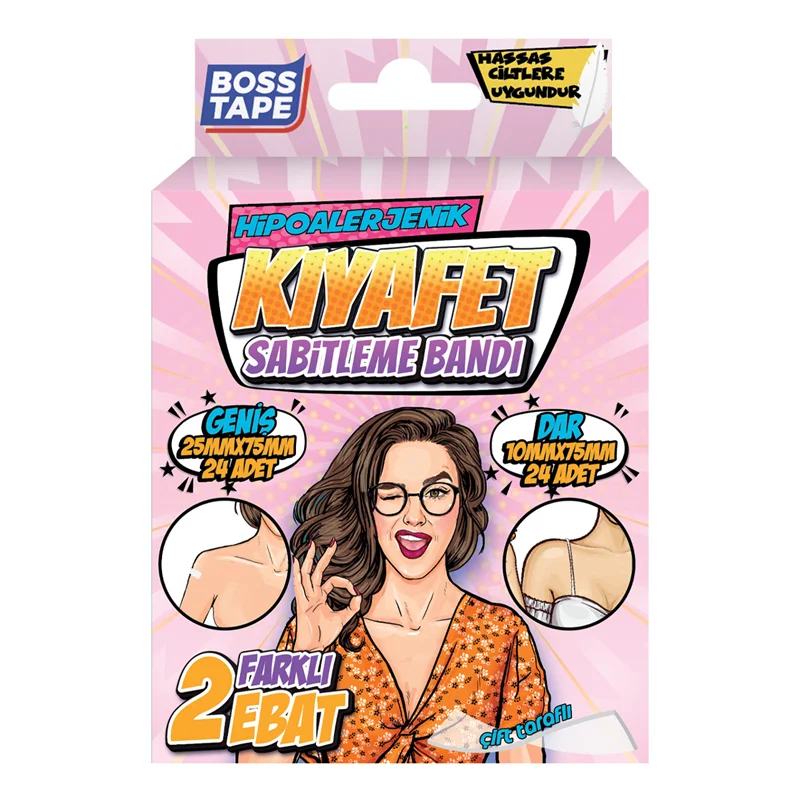 BOSS TAPE KIYAFET SABİTLEME BANDI HİPOALERJENİK 2 FARKLI EBAT 48 ADET BT-07002