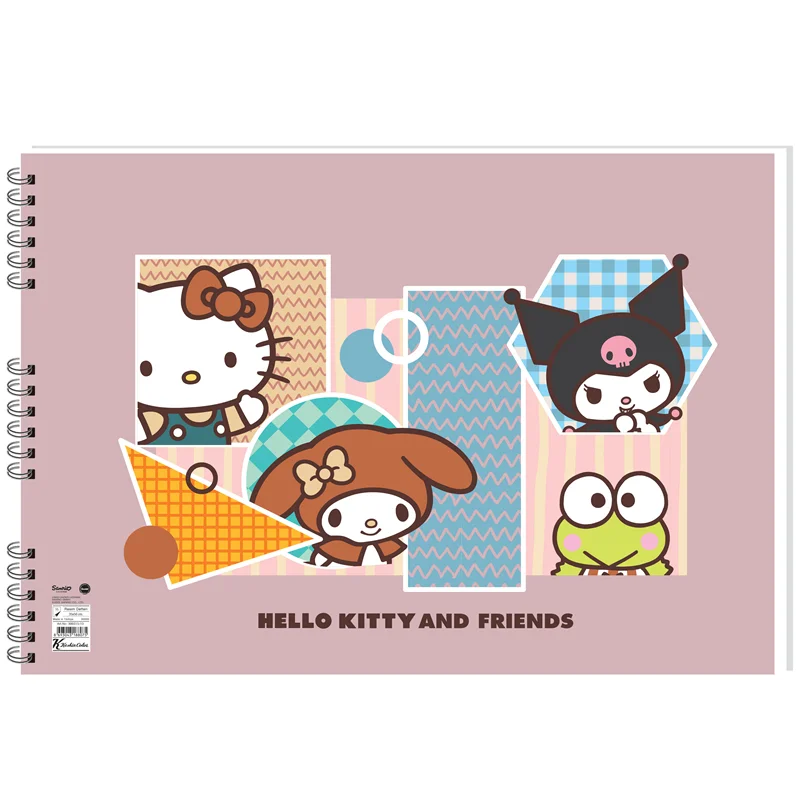 KESKİN RESİM DEFTERİ HELLO KİTTY AND FRİENDS 35x50 SPİRALLİ 15 YP. 300315-13