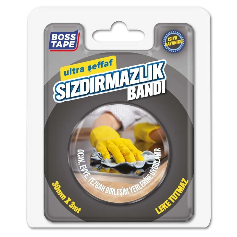 BOSS TAPE ÖZEL BANT SIZDIRMAZLIK BANDI ULTRA ŞEFFAF 30 MM x 3M BT-03037