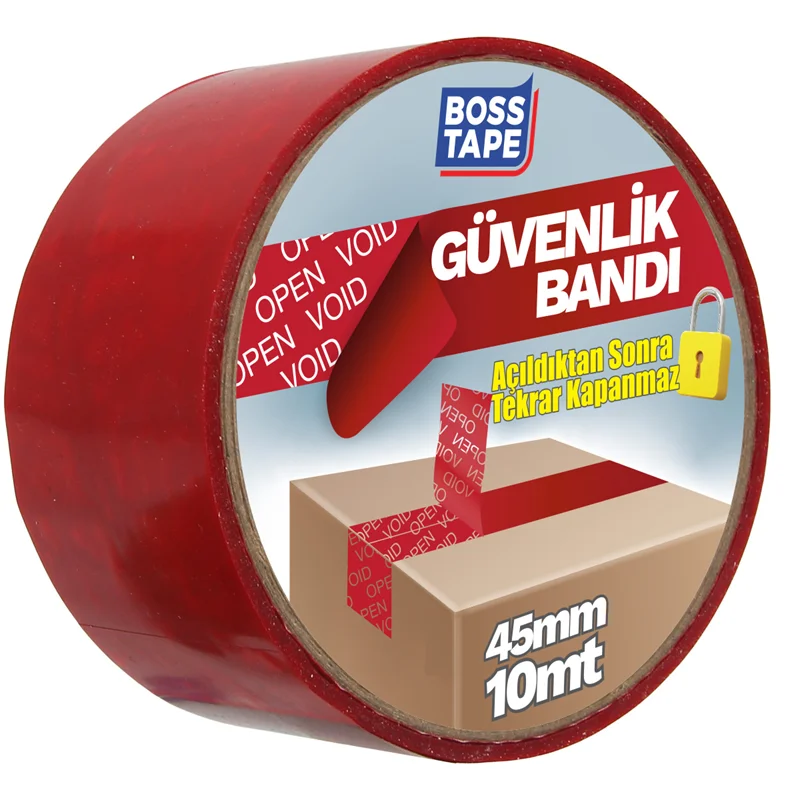 BOSS TAPE ÖZEL BANT GÜVENLİK BANDI 45 MM x 10M KIRMIZI BT-08014
