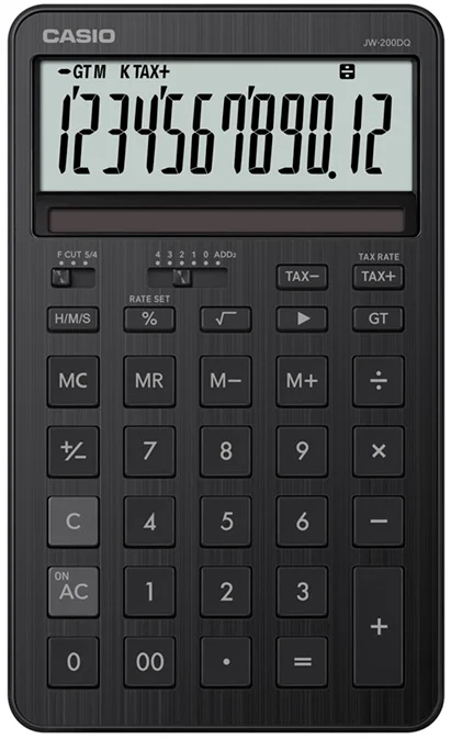 CASIO HESAP MAKİNESİ MASAÜSTÜ JW-200DQ-BK-W-DP