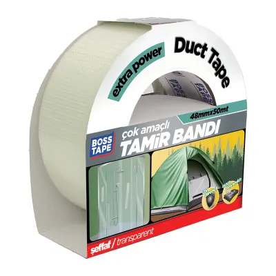 BOSS TAPE EXTRA DUCK TAPE TAMİR BANDI ŞEFFAF 48 MM x 50M BT-02042