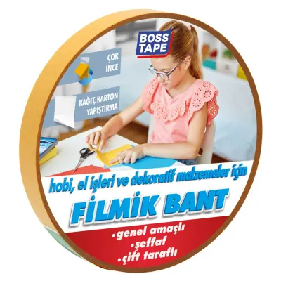 BOSS TAPE ÖZEL BANT FİLMİK BANT OPP ÇİFT TARAFLI 48 MM x 25M BT-05014