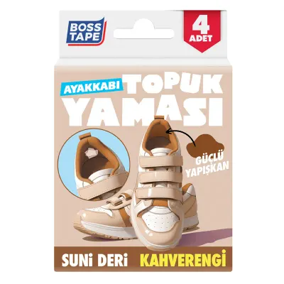 BOSS TAPE AYAKKABI TOPUK YAMASI SUNİ DERİ 4 ADET KAHVERENGİ BT-07004