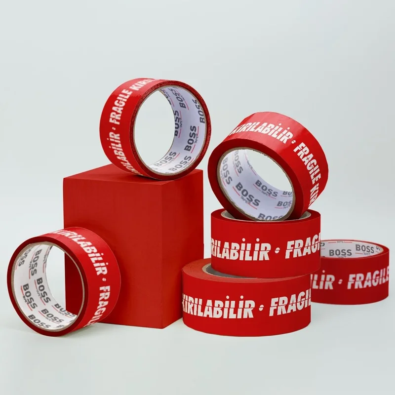 BOSS TAPE ÖZEL BANT UYARI BANDI BASKILI FRAGILE-KIRILIR 50 MM x 66M BT-08001