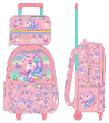 DREAM VEST ÇİÇEKLİ UNICORN ÇEK-ÇEK VE BESLENME ÇANTASI SETİ (U2116-U2117) VST-SET0001