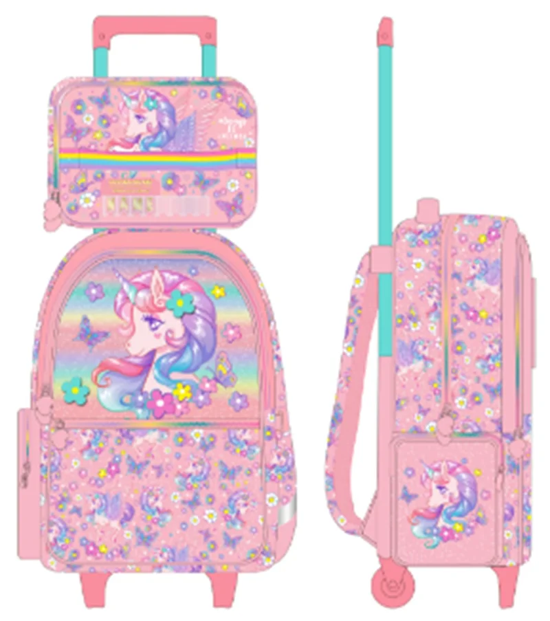 DREAM VEST ÇİÇEKLİ UNICORN ÇEK-ÇEK VE BESLENME ÇANTASI SETİ (U2116-U2117) VST-SET0001