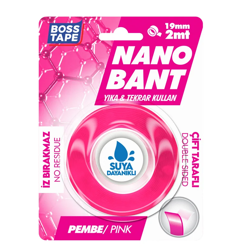 BOSS TAPE NANO BANT-MAGIC TAPE 19 MM x 2M PEMBE BLS. BT-01033