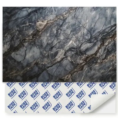 BOSS TAPE KARO PVC YAPIŞKANLI 44x64 CM 4 LÜ PAKET SİYAH MERMER BT-12009