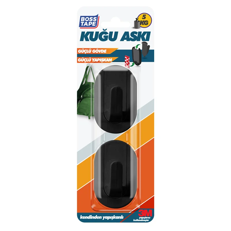 BOSS TAPE ASKI PLASTİK KENDİNDEN YAPIŞKANLI KUĞU 5 KG SİYAH 2 Lİ BLS. BT-11028