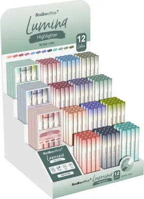 SCRIKSS OFFICE FOSFORLU KALEM LUMINA STAND 9 SET + 336 ADET