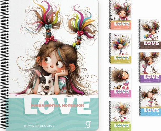 GIPTA DEFTER LOVE BOOK 17x24 SPİRALLİ PRESSBOARD KAPAK 80 YP ÇİZGİLİ 7754
