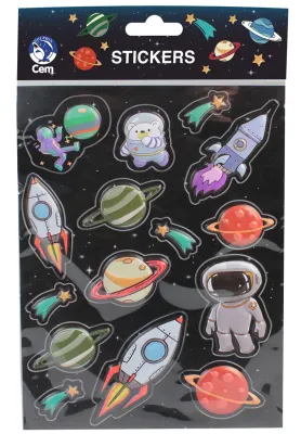 DOLPHIN STICKER KABARTMALI UZAY SPC-4673