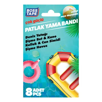 BOSS TAPE ÖZEL BANT ÇOK GÜÇLÜ PATLAK YAMA BANDI 6x3 CM 8 PARÇA BT-02024