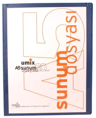 UMIX SUNUM DOSYASI ÖNDEN CEPLİ A5 20 Lİ LACİVERT U1192P-LA