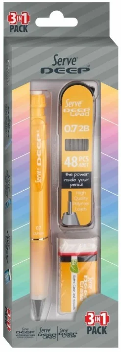 SERVE VERSATİL KALEM DEEP OKUL SETİ 0.7 HARDAL SARI SV-DEEP3SETHS